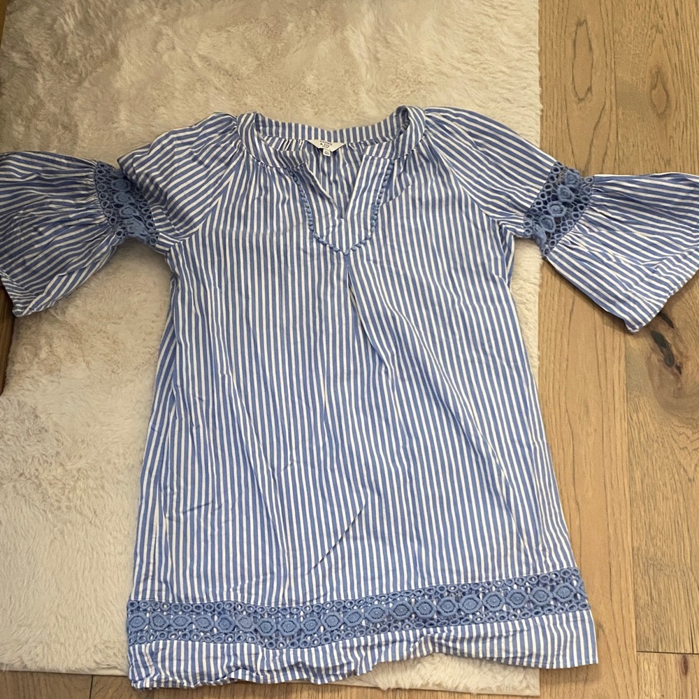 Crown & Ivy Blue and White Striped Dress